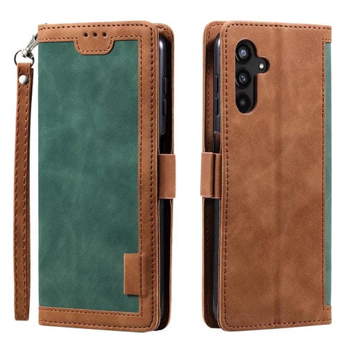 Funda de cuero con tapa horizontal y diseño retro para Samsung Galaxy A17 5G (verde)