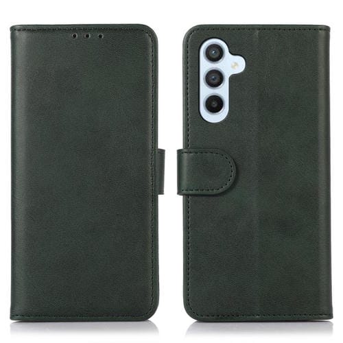 Funda de piel con tapa y textura de vaca para Samsung Galaxy A17 5G (verde)