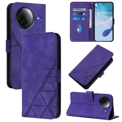 Funda de Cuero con Tapa y Relieve 3D para Redmi K80/K80 Pro (Morado)