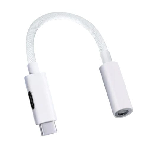 Cable Adaptador de Audio Tipo C a 8 Pines 3,5 mm (Blanco)