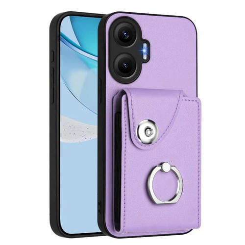 Funda para Redmi Turbo 4 Pro / Poco F7 con tarjetero y anillo (morado)