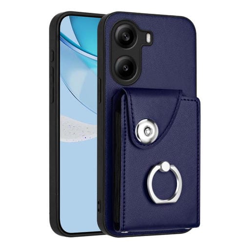 Funda para Xiaomi Poco X7 Pro con tarjetero y anillo (azul)