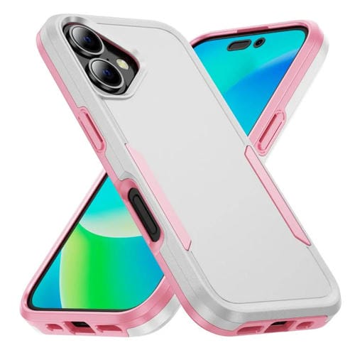 Funda Pioneer Armor de PC y TPU resistente para iPhone 17 (blanco y rosa)