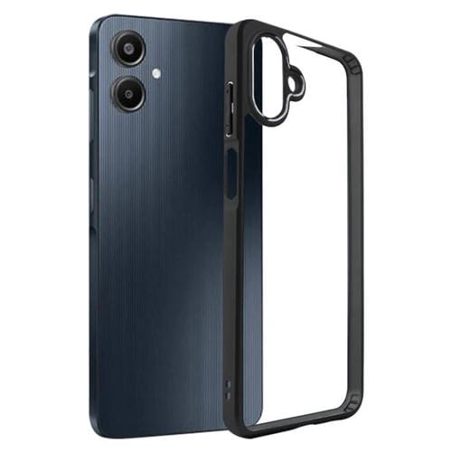 Funda de TPU esmerilado y PC transparente para Samsung Galaxy A07 4G (negra)