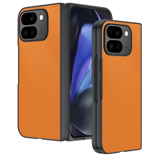 Funda ultrafina de piel sintética plegable para Google Pixel 10 Pro (naranja)