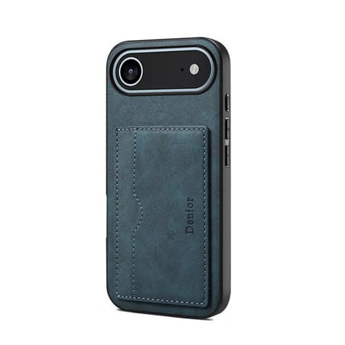Funda de PU con ranura para tarjeta para iPhone 17 Air Denior D08 (azul)