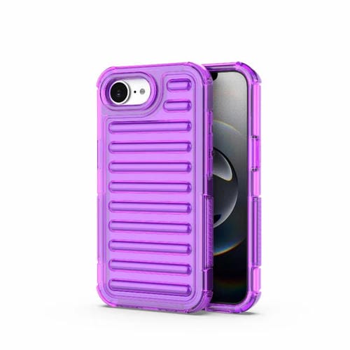 Funda híbrida de TPU y PC con airbag de alta transparencia para iPhone 17 Pro Max (morado transparente)