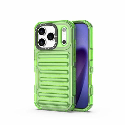 Funda híbrida de TPU y PC con airbag de alta transparencia para iPhone 17 Pro (verde transparente)