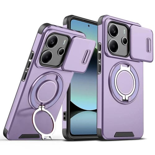 Funda para Redmi Note 14 4G con anillo deslizante de 163,25 mm (morado)