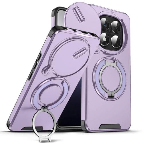 Funda con anillo deslizante para Redmi Note 14 Pro 5G/4G (morado)
