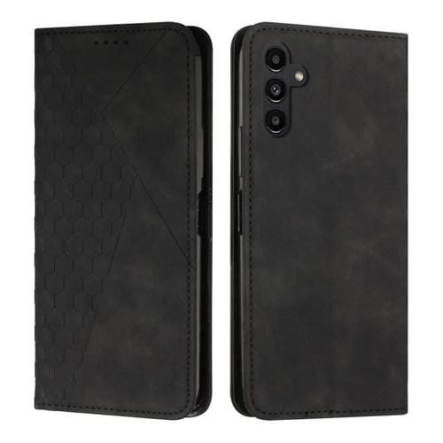 Funda de cuero magnético con textura de diamante para Samsung Galaxy A17/A26 5G (negro)