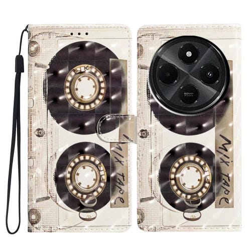 Funda de Cuero con Patrón 3D para Redmi A4 5G (Cinta)