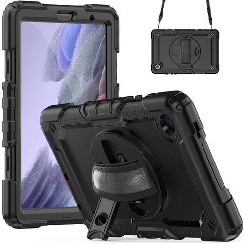 Funda híbrida silicona para Tablet Samsung Galaxy Tab A7 Lite T220 con correa (Negra)