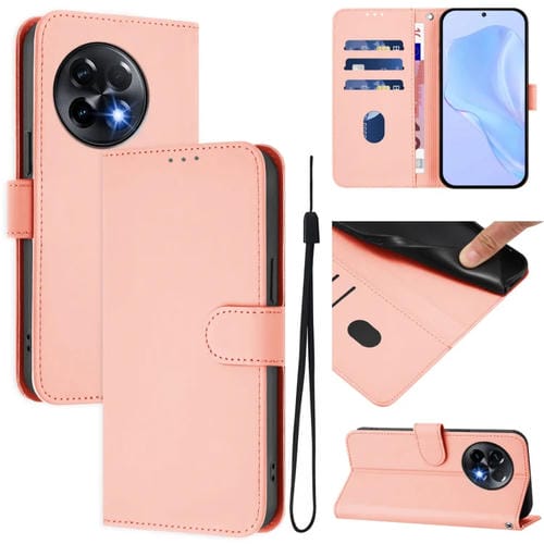 Funda de Cuero con Cordón para OnePlus 11R 5G con Tacto de Piel (Rosa)