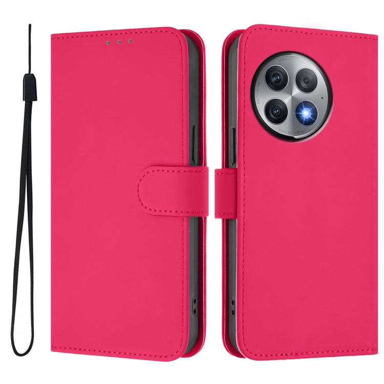 Funda de Cuero OnePlus Ace 2 Pro 5G Textura Piel con Cordón (Rosa Rojo)