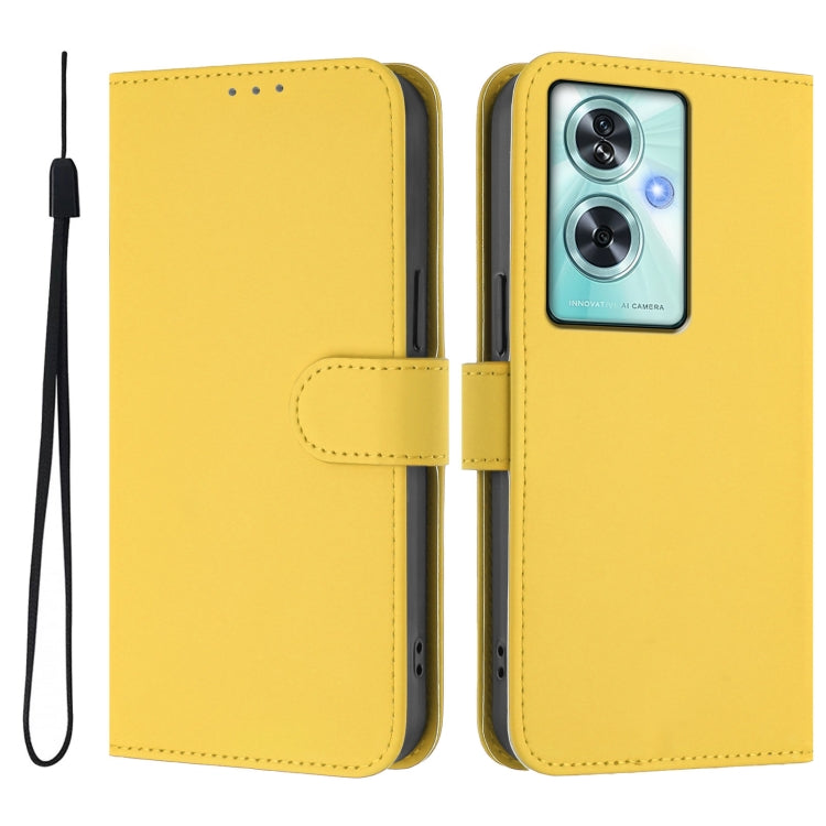 Funda de Piel Sintética con Cordón para OnePlus Nord N30 Se 5G (Amarillo Limón)