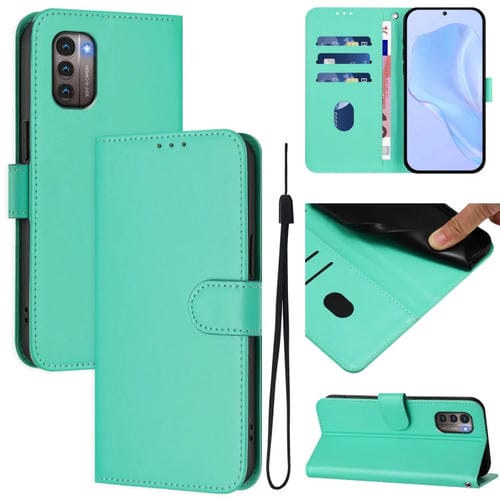 Funda de Piel Sintética con Cordón para Nokia G11 4G y G21 4G (Verde)