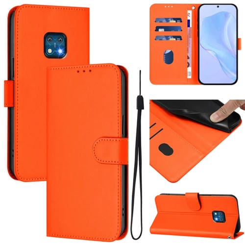 Funda de Piel Sintética con Cordón para Nokia Xr20 con Tacto de Piel (Naranja)