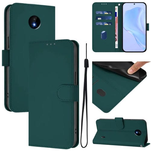 Funda de Piel Sintética con Cordón para Nokia C10/C20 (Verde Oscuro)