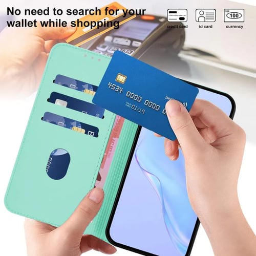 Funda de cuero con textura de piel y cordón para Infinix GT 30 Pro (verde menta)