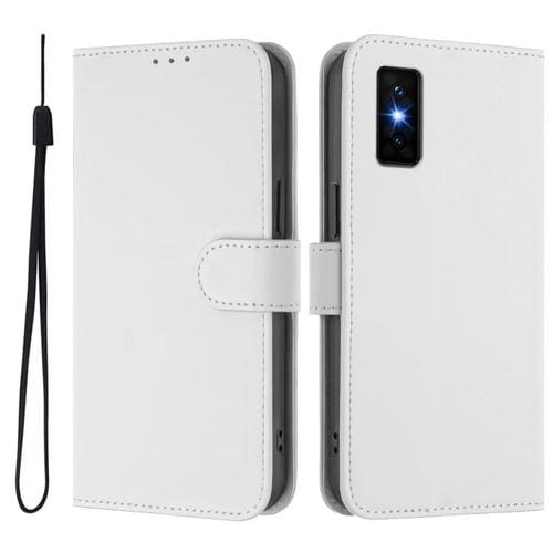 Funda de cuero con textura de piel y cordón para Infinix GT 30 Pro (blanco)