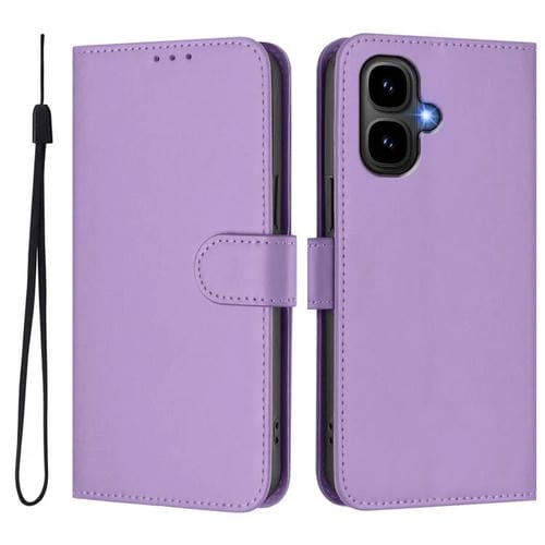 Funda de cuero con textura de piel y cordón para Infinix Smart 10 4G (morado lavanda)
