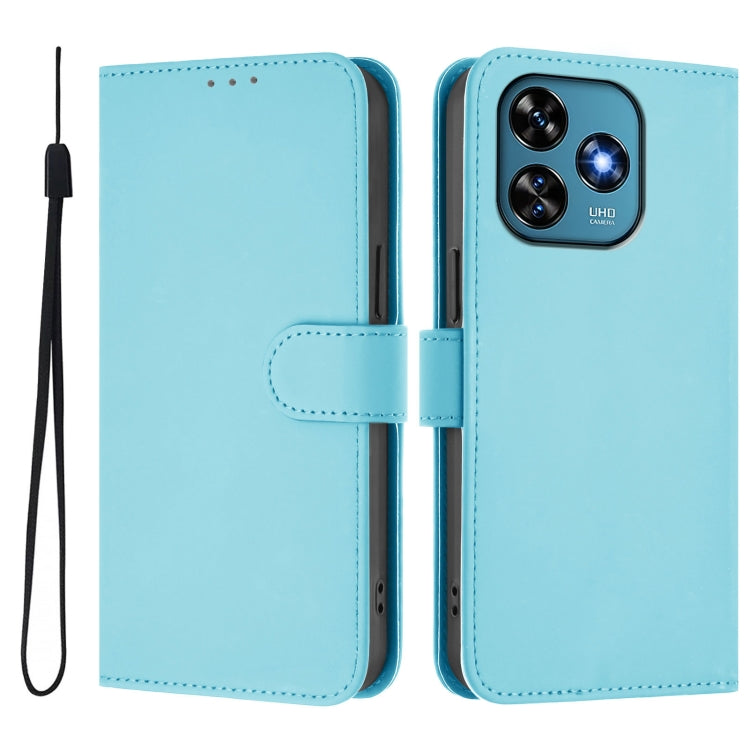 Funda de Piel Sintética con Cordón para Teléfono Oukitel C51 (Azul Cielo)