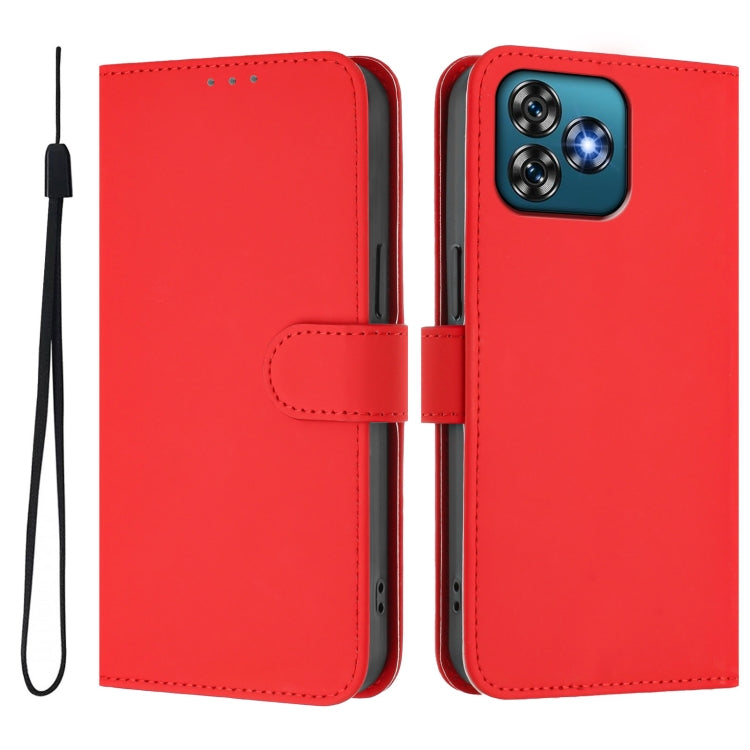 Funda de Piel Sintética con Cordón para Teléfono Oukitel C53 (Rojo)