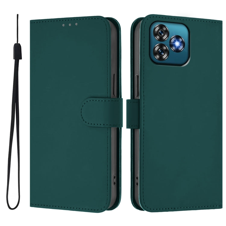 Funda de Piel Sintética con Cordón para Teléfono Oukitel C53 (Verde Oscuro)