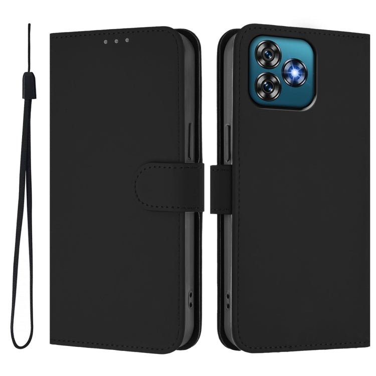 Funda de Piel Sintética con Cordón para Teléfono Oukitel C53 (Negro)