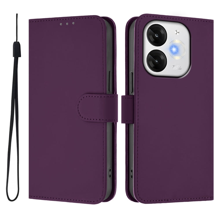 Funda de Piel Sintética con Cordón para Teléfono Itel A80 4G (Violeta)