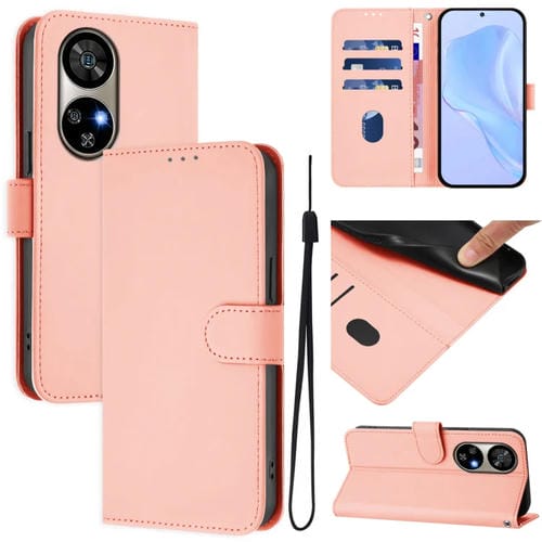 Funda de Cuero con Cordón para Ulefone Note 17 Pro Skin Feel (Rosa)
