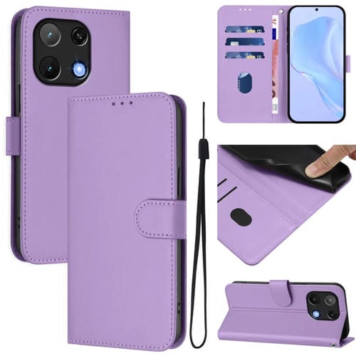 Funda de Piel Sintética con Cordón para Umidigi Note 90 con Tacto Suave (Morado Lavanda)
