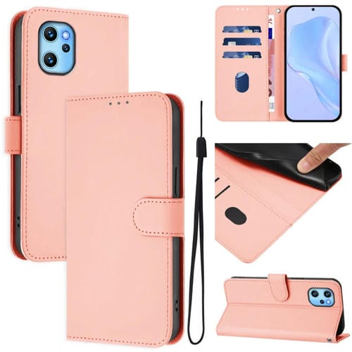 Funda piel sintética con cordón Umidigi Power 7 Max diseño liso (Rosa)