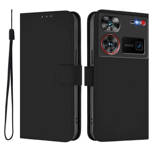 Funda Piel Sintética + Cordón para ZTE Nubia Z60 Ultra Skin Feel (Negro)