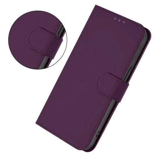 Funda de piel con cordón para Tecno Camon 40 Premier Skin Feel, color liso (violeta)