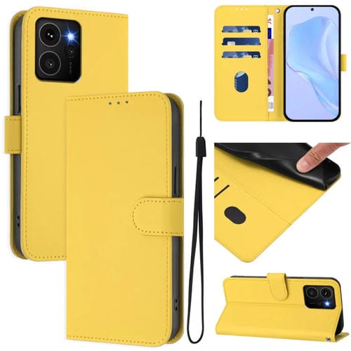 Funda de Cuero para Teléfono HMD Skyline Skin Feel con Cordón (Amarillo Limón)