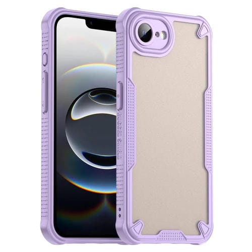 Funda híbrida TPU y PC iPhone 16E Protección Glaseada (Morado)