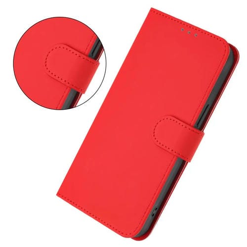 Funda de cuero con textura de piel y cordón para Honor X6C 4G (rojo)