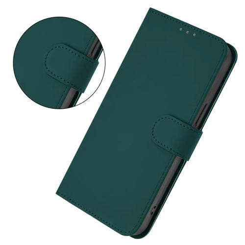 Funda de cuero con textura de piel y cordón para Honor X6C 4G (verde oscuro)