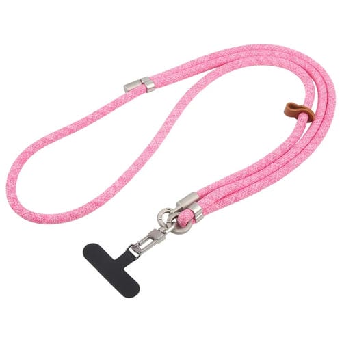 Cordón para cuello ajustable antipérdida con hebilla plateada 8mm para teléfono móvil (Rosa Claro y Rojo)