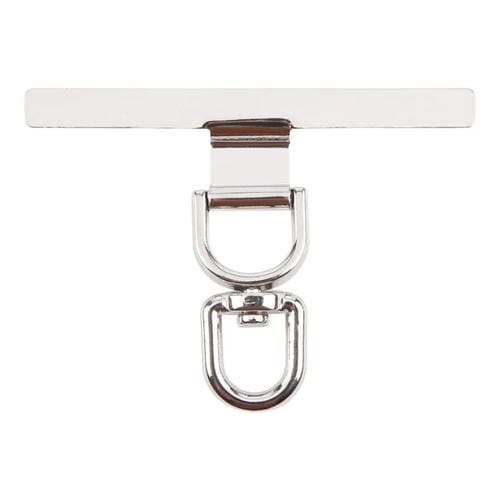 Junta de Fijación de Cordón de Teléfono Móvil Metal Forma de T Rotación 360 (Plateada)