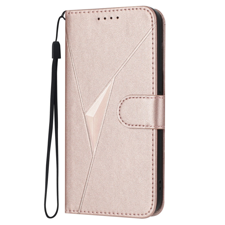 Estuche de Cuero con Hebilla y Diseño Triangular para Sharp Aquos R8 Pro Sh-51D (Oro Rosa)