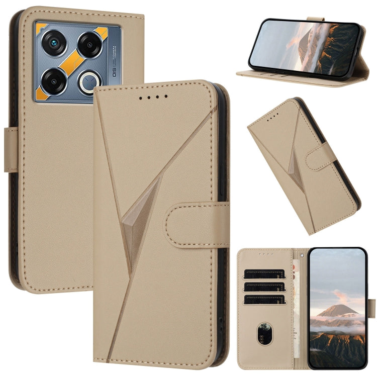 Funda de Cuero con Cierre de Hebilla y Diseño Triangular para Infinix Gt 20 Pro (Dorada)