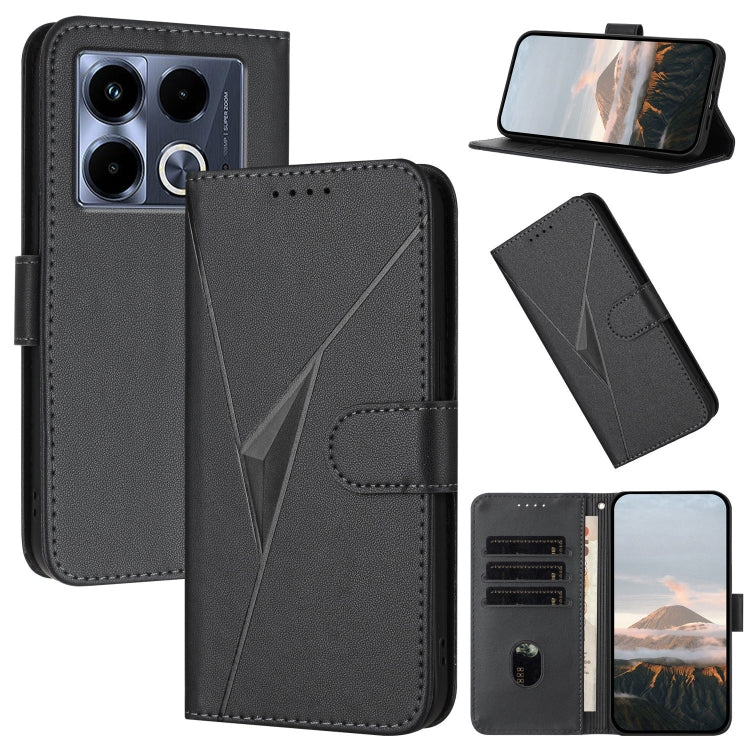 Funda de Cuero con Cierre de Hebilla y Diseño Triangular para Infinix Note 40 4G (Negro)