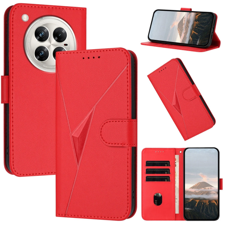Funda de Cuero con Cierre de Hebilla y Diseño Triangular para Infinix Zero 40 4G/5G (Rojo)