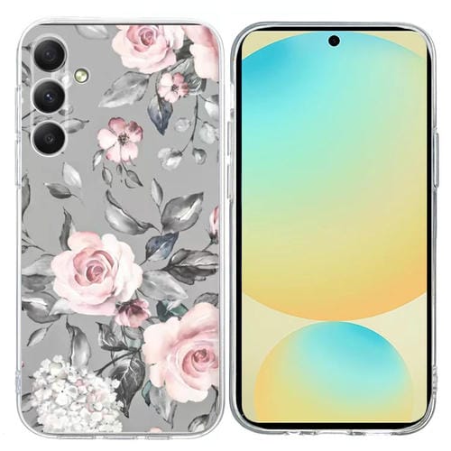Funda TPU Samsung Galaxy A16 5G Patrón Pintura Colorida Flores (Gris)