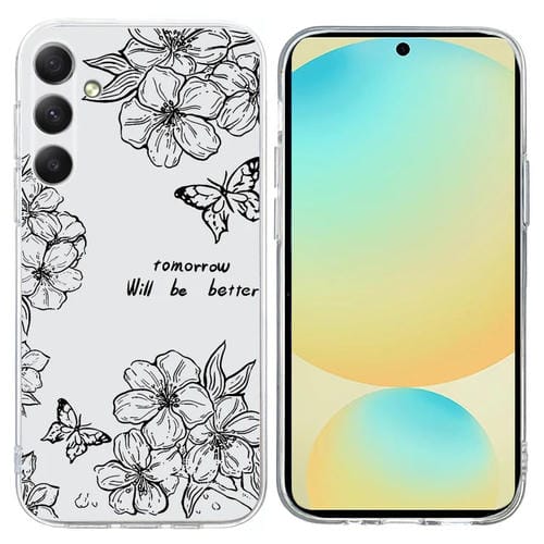 Funda TPU Samsung Galaxy A55 5G Patrón Pintura Colorida Mariposa y Flores