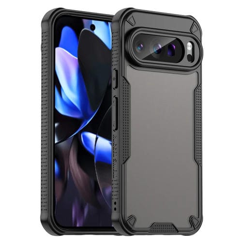 Funda híbrida TPU y PC con Protección Glaseada para Google Pixel 9 Pro (Negra)