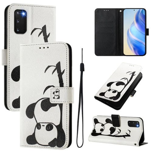 Funda de Cuero para Teléfono Samsung Galaxy S20 Diseño Dibujos Colores (Panda)